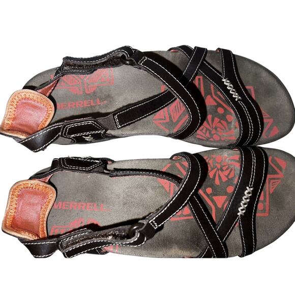 MERRELL Shoes Women’s Size 8 Brown Leather Sandspur Cocoa Coral Strappy Sandals - Picture 8 of 9